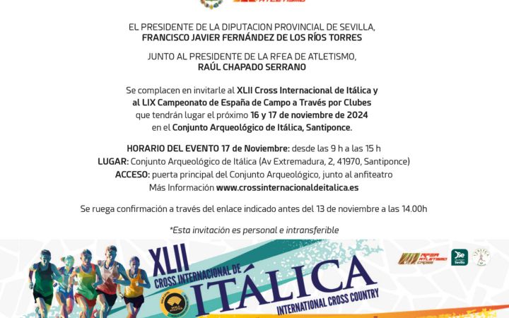Invitación Cross Itálica-Cto España 17-11-24