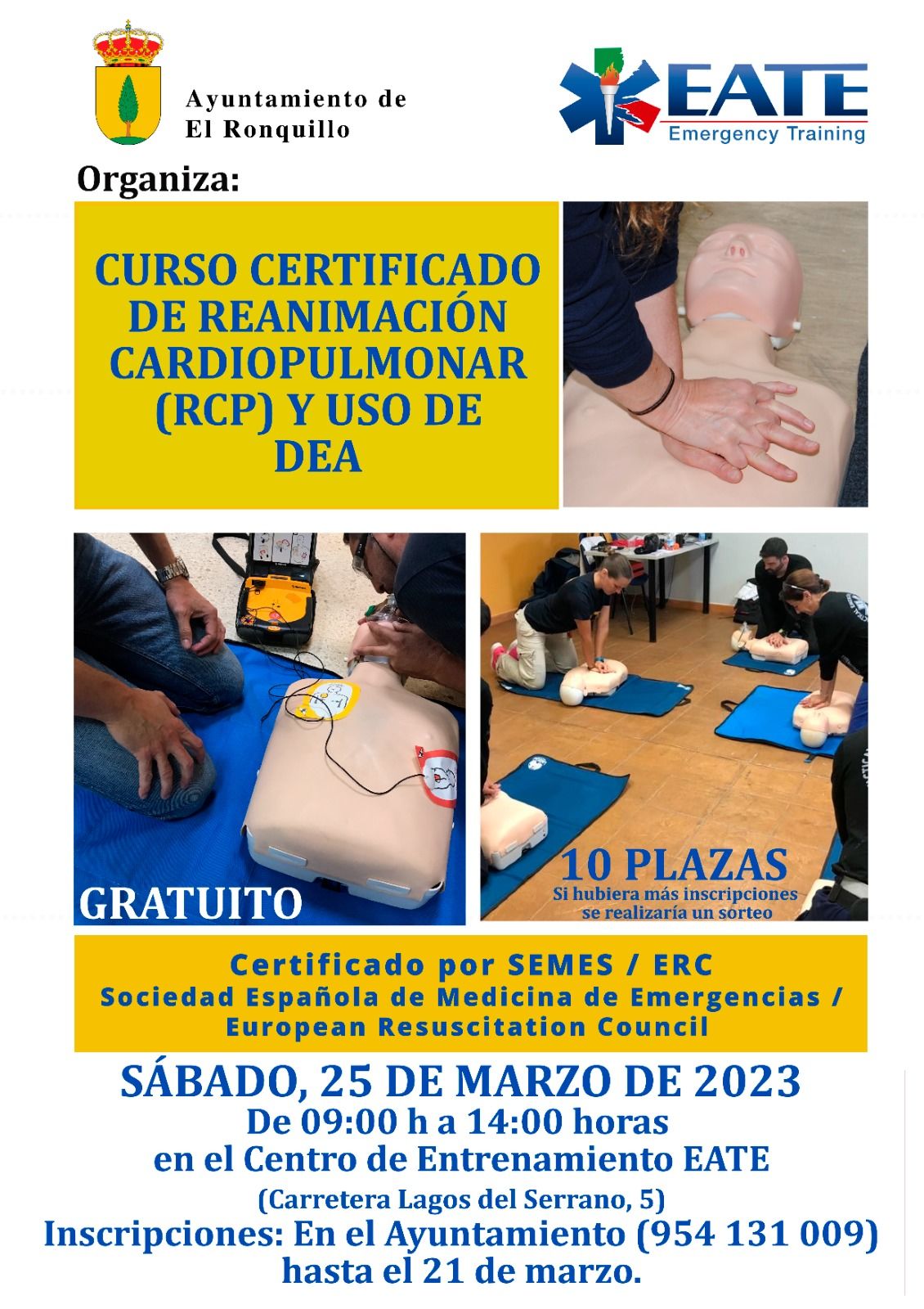 Curso Certificado de RCP y Uso de DEA